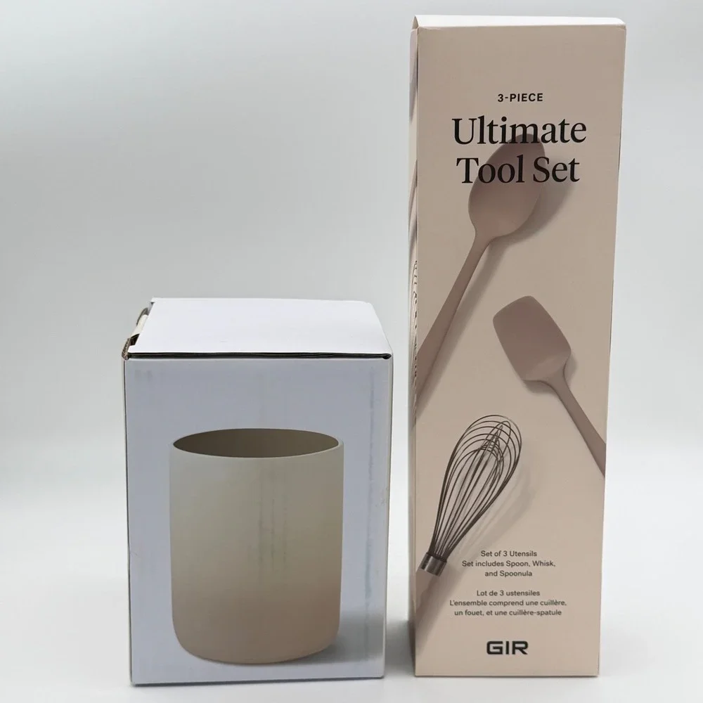 GIR Utensil Holder and 3-Piece‎ Ultimate Tool Set Tan Silicone NEW
